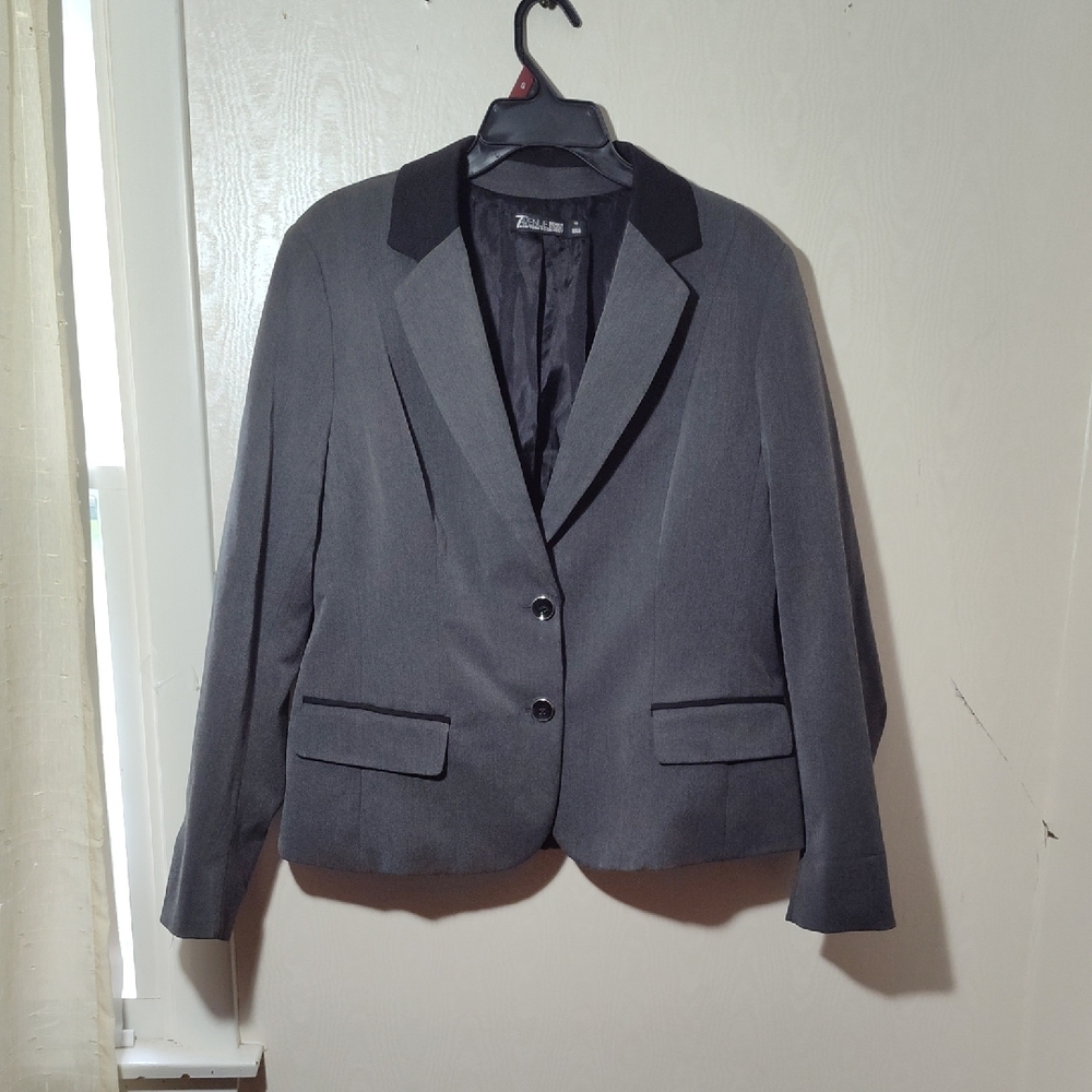 Zara Women's Charcoal and Black Blazer